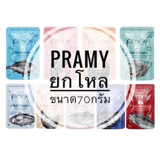 (ยกโหล) Pramy พรามี่ อาหารเปียกแมว สุขภาพดี ขนาด 70 กรัม (โหล 12 ซอง)