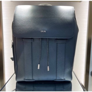 NEW CHRISTIAN DIOR BLACK GRAINED CALFSKIN MOTION BACKPACK