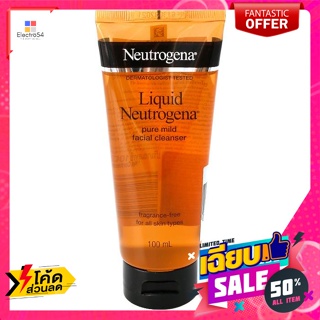 Neutrogena(นูโทรจีน่า) นูโทรจีนา ลิควิด เพียวมายด์ เฟเชียล คลีนเซอร์ สูตรไม่มีน้ำหอม 100 มล. Neutrogena Liquid Pure Mild