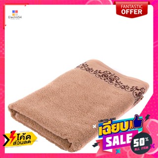 ผ้าขนหนูทอลายดามาสก์ ขนาด 27 x 54 นิ้ว  สีเบจ Damask Towel Size 27 x 54 in. Beige Colorผ้าขนหนู