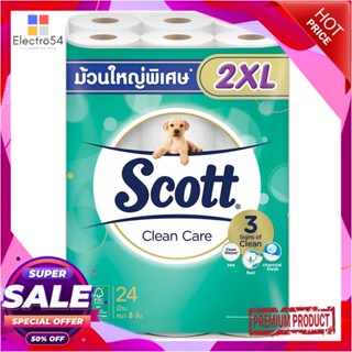 TOILET กระดาษชำระ SCOTT CLEAN CARE แพ็ค24TOILET PAPER SCOTT CLEAN CARE PACK24