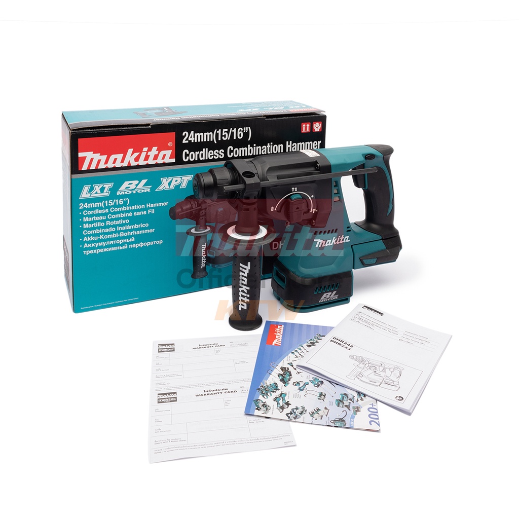 MAKITA สว่านโรตารี่ไร้สาย 18 โวลต์ ขนาด 24 มม. รุ่น DHR242Z ใช้กับดอกสว่าน SDS PLUS ไม่รวมแบตเตอรี่-แท่นชาร์จ (มากีต้า)