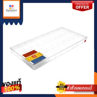 กล่องเหลี่ยมใสพร้อมฟองน้ำ 27 ช่อง NNH รุ่น 6127 SPL ความจุ 920 มล. สีใสTransparent square box with sponge, 27 compartmen