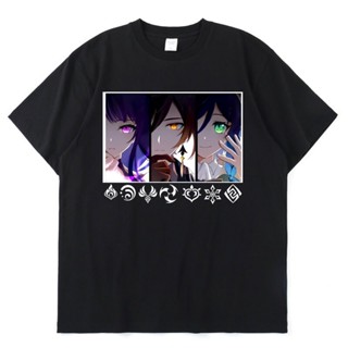 Game Genshin Impact T Shirt Venti Zhongli Raiden Shogun Graphic Anime T-shirts Aesthetic Men Summer Harajuku Casual_03