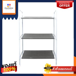 ชั้นวางเหล็กเคลือบสี 3 ชั้น KANTAREEYA รุ่น KT-SS03 ขนาด 54 x 31 x 79 ซม. สีขาว - เทา3-Tier Coated Steel Shelf KANTAREEY