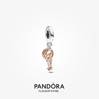 Pandora จี้กุญแจทูโทน รูปหัวใจ ของขวัญวันเกิด สําหรับสุภาพสตรี p615