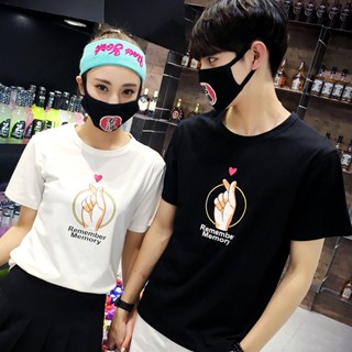 AT Ready Stock Couple T-Shirt Pakaian Pasangan Fashion Couple Wear Love T-shirt Casual Shirt_02