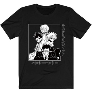 ROUND คอลูกเรือเสื้อยืด พิมพ์ลายอนิเมะ Hunter x Hunter Killua Gon สําหรับผู้ชาย-4XL_02