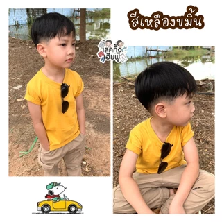 FUFU เสื้อยืดเด็กสีพื้น Size S-XXL อายุ 1-10 ปี แขนสั้น คอกลม ผ้าคอตตอน 🌰Earth Tones #1 (TSR-5)