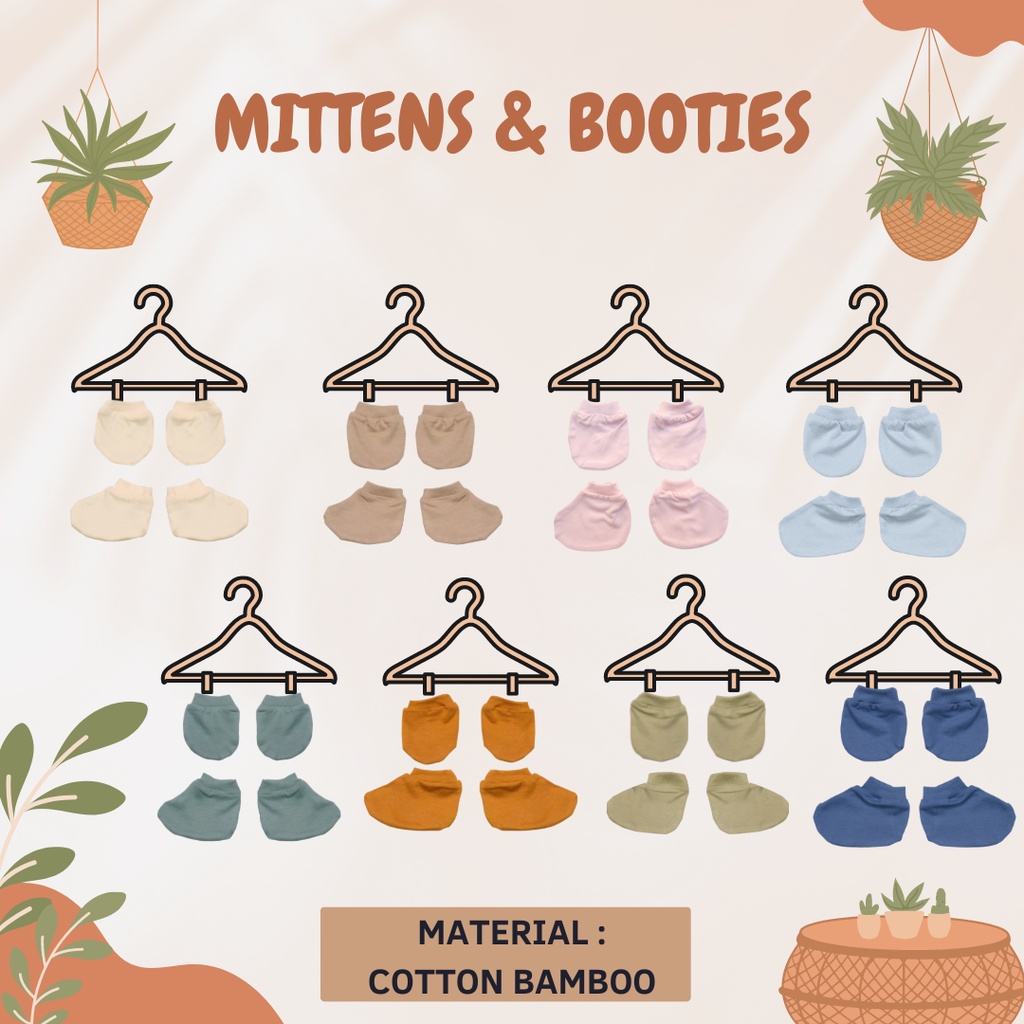 Little Me - ถุงมือเด็กและ Booties Bamboo / ถุงเท้าเด็ก Bamboo / ชุดมือและ Booties / ถุงมือเด็กแบบนุ่