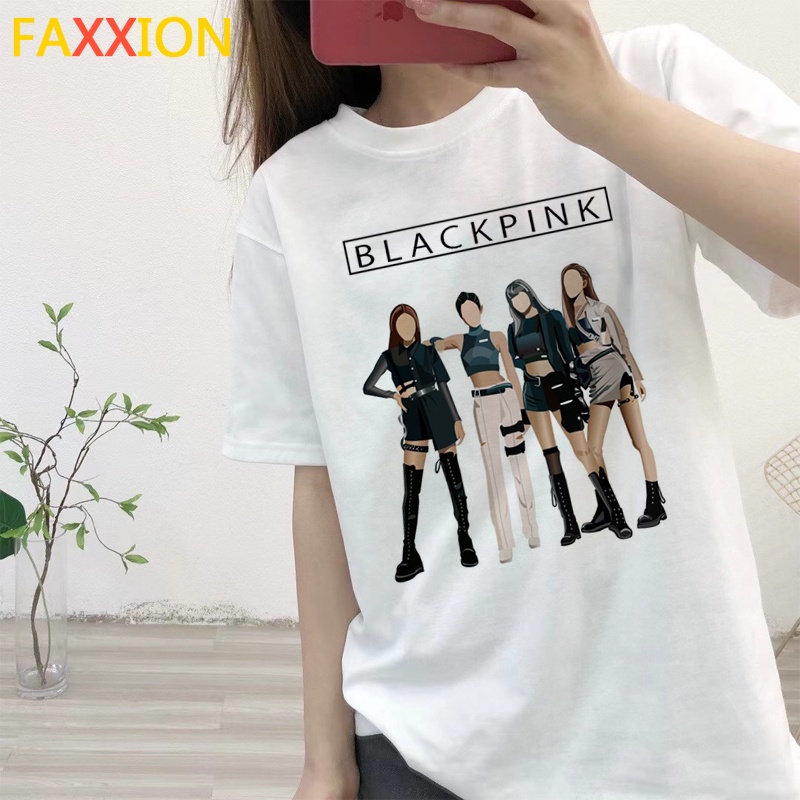 Fashion Blackpink Lisa Rose Jisoo Jennie summer top women harajuku tumblr couple clothes grunge tshi