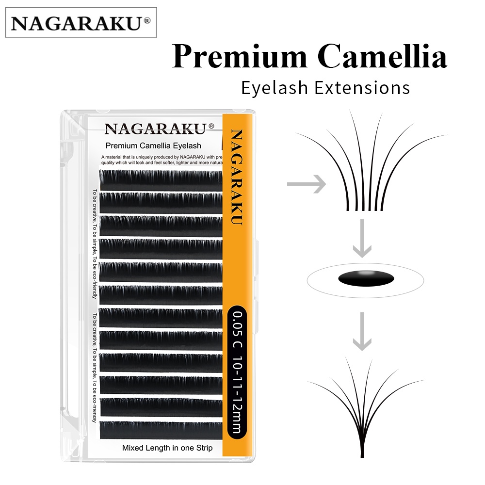 Nagaraku Camellia ขนตาปลอม ยาว นุ่ม เป็นธรรมชาติ พรีเมียม