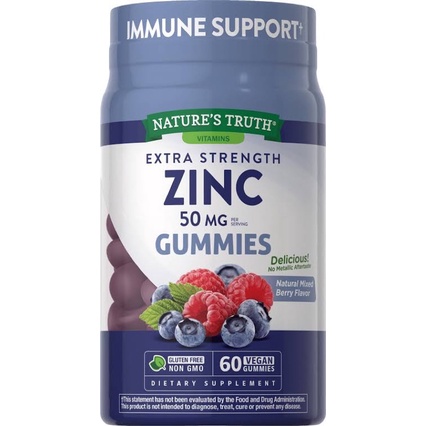 Nature's Truth Extra Strength Zinc 50 mg Mixed Berry Gummies 60 gummies