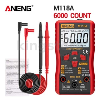 Aneng M118A เครื่องมัลติมิเตอร์ดิจิตอล 6000 Counts Auto Range True Rms ขนาดเล็ก