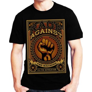 NTS 257 rage against the machine เสื้อยืดสีดำ เสื้อยืด เสื้อวง NTS BRAND มีไซส์ S M L XL XXL เสื้อยืดชาวร็อค