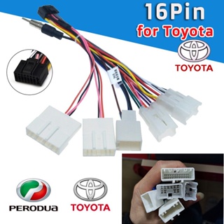 Toyota / PERODUA OEM ปลั๊กแอนด์เพลย์ วิทยุรถยนต์ สายเคเบิ้ล สําหรับ Toyota 16pin Power Harness Android Multimedia Player Connector