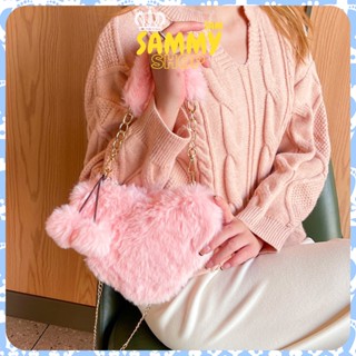 Sammy Fluffy Heart กระเป๋าน่ารักรูปหัวใจ ขนฟูนิ่ม มี 4 สี กระเป๋าสะพาย 2 สาย กระเป๋าขนฟู