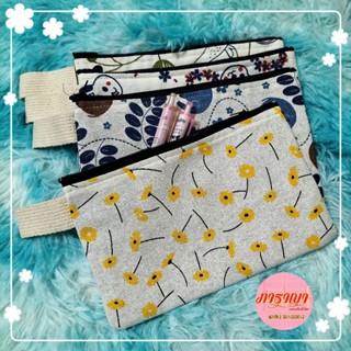 🟣💜กระเป๋าใส่ปากกา ดินสอ กระเป๋าถือ กระเป๋าผ้าฝ้าย มีสายคล้องผ้าดิบ