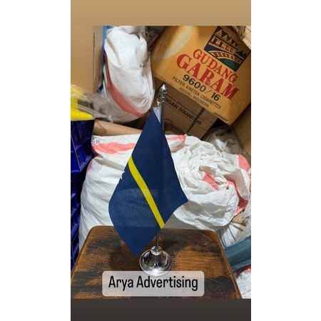 NAURU ธงชาติ + เสาโต๊ะสแตนเลส