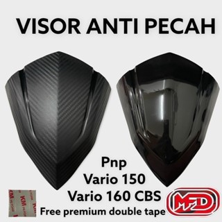 Visor VARIO 150 และ VARIO 125 LED ESP 2015-2017 VARIO 160 CBS 2022 WINDSHIELD VARIO 125 รูปแบบ คาร์บอนสีดํา ฟรีเทปสองชั้น 3M ยี่ห้อ MOSCOW WINSIL VARIO WINDSHIELD