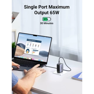 UGREEN GaN 65W USB C Charger Quick Charge QC4.0 QC PD3.0 PD USB-C Type C Fast USB Charger สําหรับโทรศัพท์ 13 Pro Max Macbook