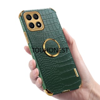 เคส Huawei Honor X40 เคส Honor X40i เคส Honor X30 เคส Honor X30i Case Honor X20 SE Case Honor X9 Case Honor X8 Cover Honor X7 Crocodile Pattern Soft Leather Ring Phone Case โทรศัพท์มือถือ แบบนิ่ม ลายหนังจระเข้ พร้อมแหวนขาตั้ง สําหรับ