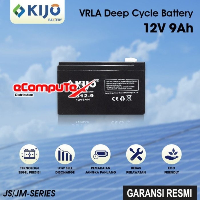 Ups VRLA 12V 9AH KIJO BATTERY/แบตเตอรี ่ แห ้ ง 12volt 9AH ACCU
