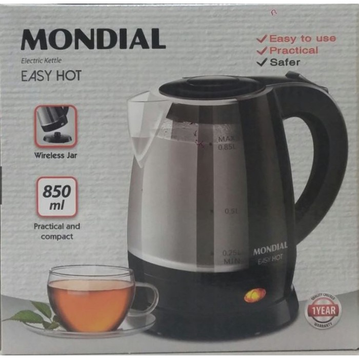CORDLESS ELECTRIC KETTLE MONDIAL EASY HOT CE 11 AUTOMATIC ELECTRIC KETTLE