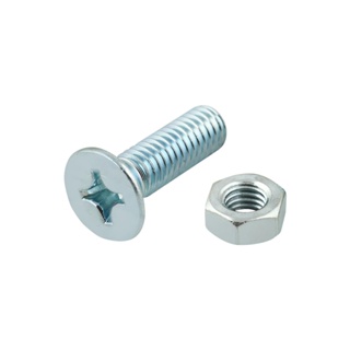 MACHINE สกรูเกลียวมิลน็อต JF DEXZON 6X20 มม. 25 ตัวMACHINE SCREW WITH NUT JF DEXZON 6X20MM 25PCS