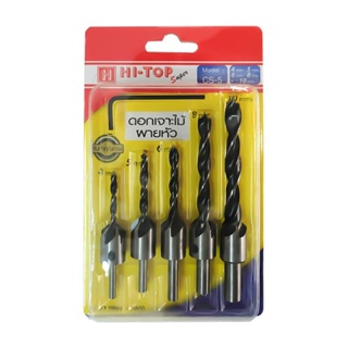 COUNTERSINK ดอกเจาะไม้ผายหัว HI-TOP 5 ชิ้น/ชุดCOUNTERSINK DRILL BIT SET HI-TOP 5PCS/SET