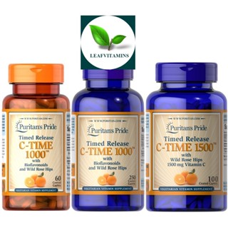 Puritans Pride Vitamin C Timed Release -1000mg.,1500mg./ 60,250,100 Caplets