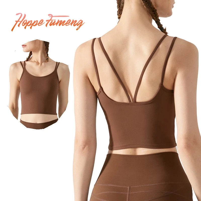 Hoppe FUMENG เสื้อชั้นใน สปอร์ตบรา เสริมฟองน้ํา สําหรับผู้หญิง ใส่เล่นกีฬา โยคะ กลางแจ้ง