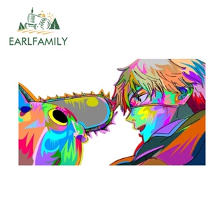 Earlfamily สติกเกอร์ลายการ์ตูนญี่ปุ่น กันรอยขีดข่วน สําหรับติดตกแต่งกระจกรถยนต์ 13 ซม. x 7.4 ซม.