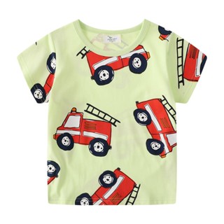 เสื้อยืดเด็กผู้ชายลายรถดับเพลิง