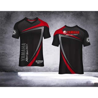 ใหม่ เสื้อยืด ลาย Adriatico Motorcycle Jersey "Yamaha rev your heart"