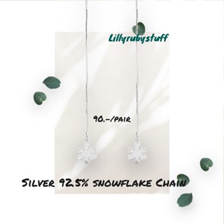 LLRB | ต่างหูโซ่ เงินแท้ 92.5% Snowflake เกล็ดหิมะ