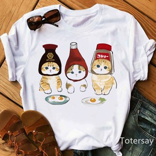 Cute cat funny cartoon tshirt ladies Harajuku Ulzang t-shirt casual style cute 90s print t shirt vogue aesthetic to_07