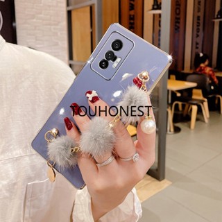 ใหม่ เคส Vivo X30 Pro เคส Vivo X50 Pro เคส Vivo X60 Pro เคส Vivo X70 Pro เคส Vivo X80 Pro Case Vivo X9 Case Vivo X20 Case Vivo X21 Case Vivo X23 Case Vivo X27 Pro Casing New Cute Plush Ball Pendant Phone Cover Case โทรศัพท์มือถือ ผ้ากํามะหยี่ขนนิ่ม