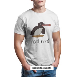 เสื้อผู้ชายเท่ เพนกวินอะนิเมะ Pingu พิมพ์ผ้าฝ้าย 100% เย็น Desgin เสื้อยืด Noot Noot ผู้ชายแฟชั่นสตรีทแวร์ O คอฤดูร้อนท็