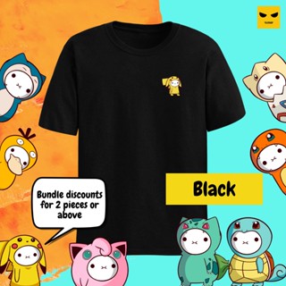 POKEMON TSHIRT WOMEN MEN BLACK 100%COTTON PIKACHU TOTORO CHARMANDER PSYDUCK CARTOON T SHIRT_07