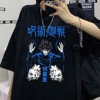 เสื้อยืดพิมพ์ลายแฟชั่นเสื้อยืดลําลอง แขนสั้น คอกลม พิมพ์ลายอนิเมะ Jujutsu Kaisen สไตล์ฮิปฮอป แนวสตรีท โอเวอร์ไซซ์ ส_02