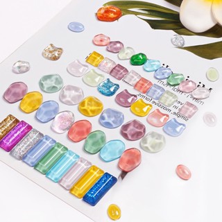 【AG】48Pcs Nail Polish Display Water Irregular Shape Nail Tool Transparent Nail Color