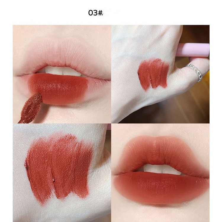 Sensory partyเซตลิปชุด6แท่ง ลิปสติก ส้มอิฐแดงก่ำแดงอิฐ เนื้อแมท เนื้อกำมะหยี่ สีชัด ติดทน ลิปกลอส-8360