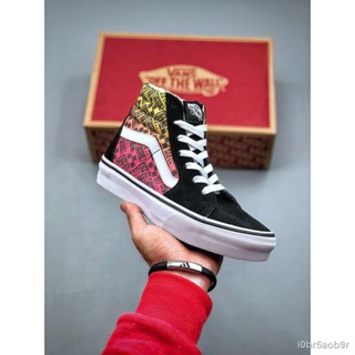 Vans SK8-HI รองเท้าผ้าใบ ทรงสูง พิมพ์ลายตัวอักษร สําหรับผู้ชาย