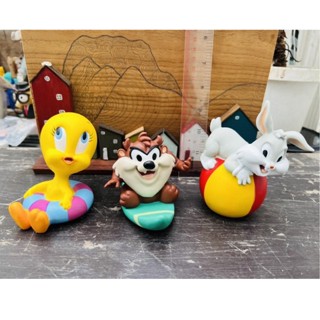 Tweety Taz Bunny ตอนเด็ก งานแท้ WB ของแถม Care ยางบีบสภาพดีม้าก เหมาทั้งภาพ