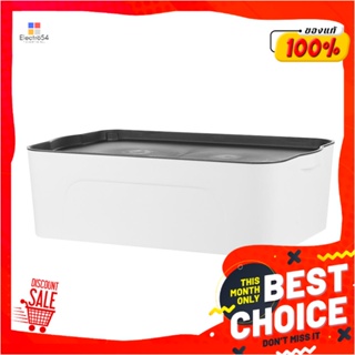 STORAGE กล่องเก็บของ STACKO LARZE ไซส์ M 44.5x30x14 ซม. สีขาว ฝาเทาSTORAGE BOX STACKO LARZE M 44.5X30X14CM WHITE/GRAY L