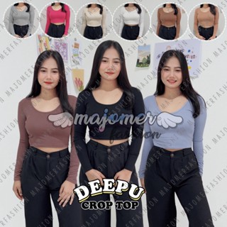 คุณผู้หญิง | Deepu CROP TOP - เสื้อยืด แขนยาว สําหรับผู้หญิง