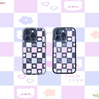 Casetify X sleepy daze 3 เคสโทรศัพท์มือถืออะคริลิค TPU ใส ขอบขาวดํา แกะสลักโลโก้ พร้อมกล่อง สําหรับ Apple IPhone 11 12 13 14 Pro Max