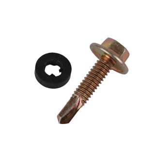 SELF-DRILLING สกรูปลายสว่านพร้อมแหวน FITT 5.5x25 มม. 16 ตัวSELF-DRILLING SCREW WITH NUT FITT 5.5X25MM 16EA