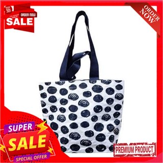 Bag กระเป๋าผ้ากระสอบ Polka Dot (S) SANDI ขนาด 27 x 12 x 27 ซม. สีน้ำเงินSackcloth Bag Polka Dot (S) SANDI Size 27 x 12 x